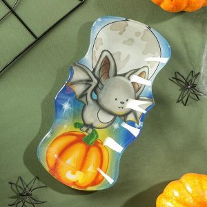 Блюдо стеклянное сервировочное Доляна «Хэллоуин. Летучая мышь», 20?10,5 см