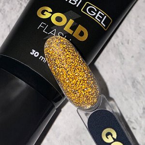 Комби гель Gold Flash с золотым светоотражающим глиттером