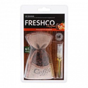 Ароматизатор мешочек с кофейными зёрнами "Freshсo Coffee", шоколадный мандарин 36 г, спрей 5 мл, с тестером