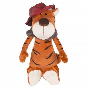 Мягкая игрушка «Тигр Глеб в шляпе и вязаном шарфе», 27 см