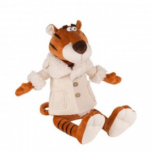 Мягкая игрушка «Тигр Гоша в бежевой дубленке», 25 см