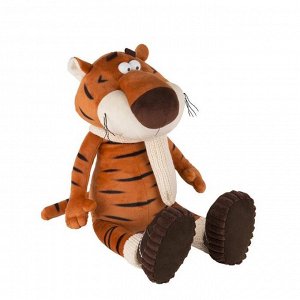 Мягкая игрушка «Тигр Костян в вязаном шарфе и уггах», 25 см
