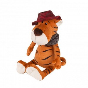 Мягкая игрушка «Тигр Глеб в шляпе и вязаном шарфе», 20 см