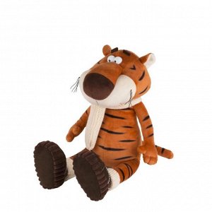 Мягкая игрушка «Тигр Костян в вязаном шарфе и уггах», 20 см