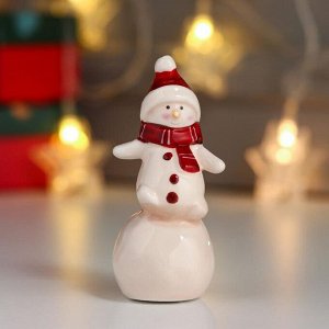 Сувенир керамика "Снеговик на большом снежке" 10,5х4,5х5 см