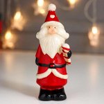 Сувенир керамика &quot;Дедушка Мороз красный кафтан, с конфетой&quot; 13,7х5х5,4 см