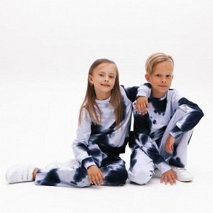 Костюм детский (свитшот, брюки) MINAKU: Tie-dye collection цвет синий, рост 104 см