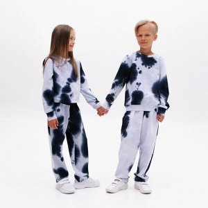 Костюм детский (свитшот, брюки) MINAKU: Tie-dye collection цвет синий, рост 104 см