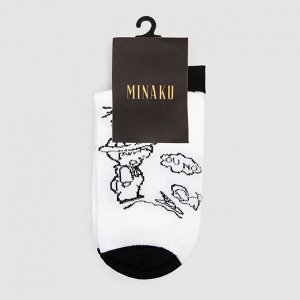 Носки женские MINAKU «Boy», цвет белый, (25 см)