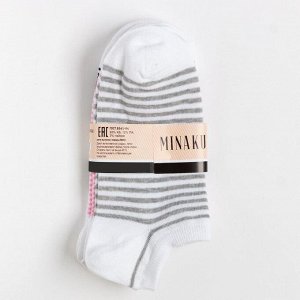 Набор носков женских (3 пары) MINAKU цвет белый/розовый, (23 см)