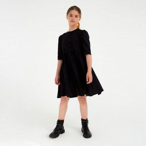 Платье для девочки MINAKU: Cotton collection, цвет чёрный, рост 152 см