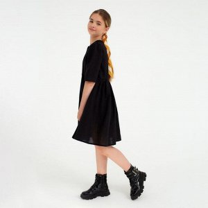 Платье для девочки MINAKU: Cotton collection, цвет чёрный, рост