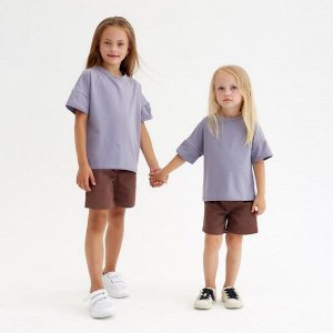 Шорты для девочки MINAKU: Casual collection KIDS цвет шоколадный, рост 110
