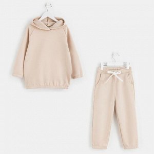 Костюм детский (худи, брюки) Casual Collection KIDS цвет бежевый, рост 110