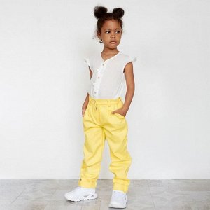 Джинсы для девочки MINAKU: Casual collection KIDS, лимонные.