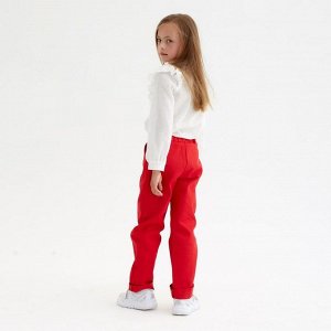 Брюки для девочки MINAKU: Casual collection KIDS, цвет красный, рост 122 см