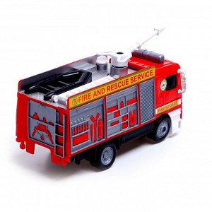 Машина «Пожарная служба» с мыльными пузырями, работает от батареек, свет и звук