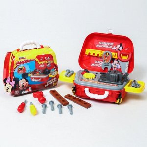 Набор строителя "чемоданчик" в сумке с инструментами игровой, Микки Маус