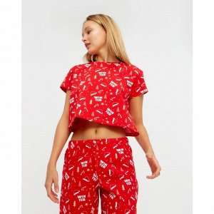 Пижама женская (футболка и брюки) KAFTAN Winter р. 44-46, красный