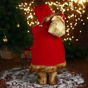 Дед Мороз "В золотом кафтане, с венком" 20х45 см