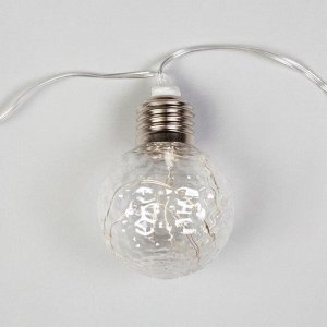 Гирлянда "Нить" 3 м с насадками “Лампочки шары", IP20, прозрачная нить, 80 LED, свечение мульти, фиксинг, 12 В