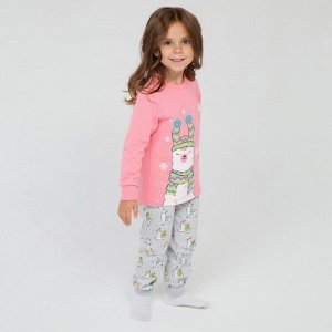 Пижама детская, цвет персик/серый, рост 110 см