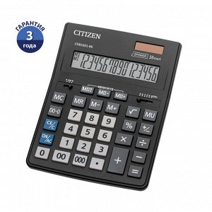 Калькулятор настольный Citizen Business Line CDB1601-BK, 16 разрядов, двойное питание, 155*205*35мм,