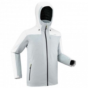 Куртка теплая лыжная мужская серо-белая 500 wedze