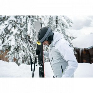 Куртка теплая лыжная мужская серо-белая 500 wedze