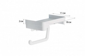 Держатель для туалетной бумаги с полочкой Белый