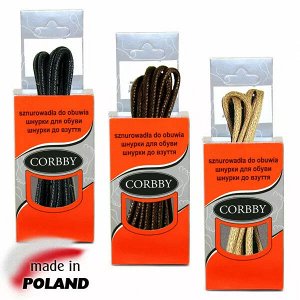 CORBBY- Шнурки  75см круглые тонкие с пропиткой черный, черный, 5112
