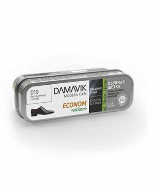 Обувная щетка DAMAVIK Silicone(губка с пропиткой). 019 беcцветный/neutral, для гладкой кожи. Придает блеск, защищает от влаги, мгновенно придавая обуви обновленный вид.