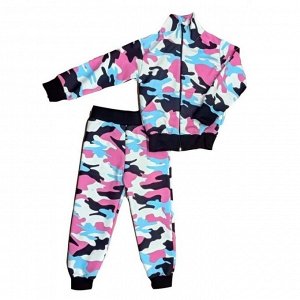 Спортивный костюм 0209/4 (розовый камуфляж, темный манжет)