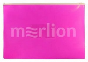 Папка на гибкой молнии А4+ ZIP карман под визитку Double Neon DNEBPM4APINK 0.15мм розовая (1125206) Бюрократ {Россия}