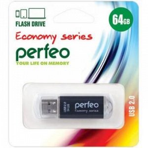 USB-флеш-накопитель PERFEO 64GB E01 Black economy series Perfeo {Китай}