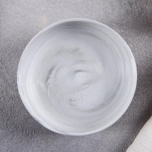Соусник керамический «Мрамор», d=8 см, цвет серый