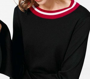 Пуловер, черно-красный