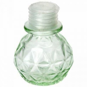 Графин стеклянный "Хрустальный" 1л, зеленый оттенок, h28см д12см, пробка-стекло (Китай)