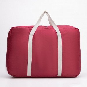 Сумка дорожная, складная, отдел на молнии, наружный карман, крепление для чемодана, цвет бордовый