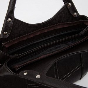 Сумка-мешок, 2 отдела на молниях, наружный карман, длинный ремень, цвет коричневый