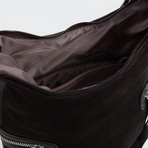 Сумка-мешок, отдел на молнии, 3 наружных кармана, регулируемый ремень, цвет коричневый