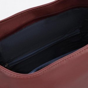 Сумка-мешок, отдел на молнии, наружный карман, регулируемый ремень, цвет бордовый