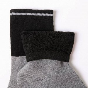 Носки женские махровые, цвет серый/черный, размер 23-25