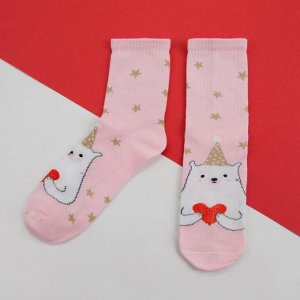 Набор новогодних женских носков KAFTAN "Мишка" р. 36-40 (23-25 см), 2 пары