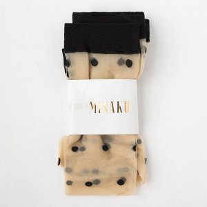 Набор стеклянных женских носков 3 пары «Горошек», цвет чёрный, размер 35-37 (21-25 см)