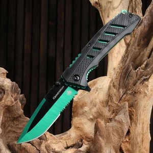 Нож складной "Хамелеон" сталь - 420, рукоять - пластик, зеленый, 21 см
