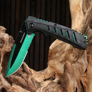 Нож складной "Хамелеон" сталь - 420, рукоять - пластик, зеленый, 21 см