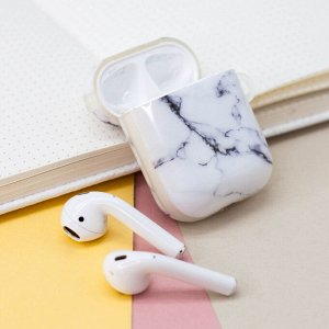 Чехол для Airpods "Marble" white