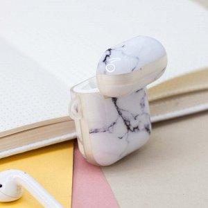 Чехол для Airpods "Marble" white