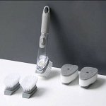Губка для мытья посуды, с ручкой и отсеком для средства.